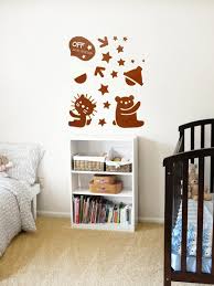 Brown Teddy & Stars Wall Sticker