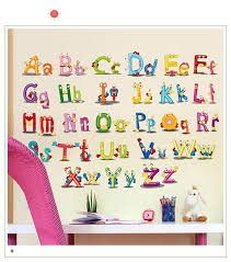 Ay6074 Wall Stickers for Kids Nursery Alphabet Pure Color