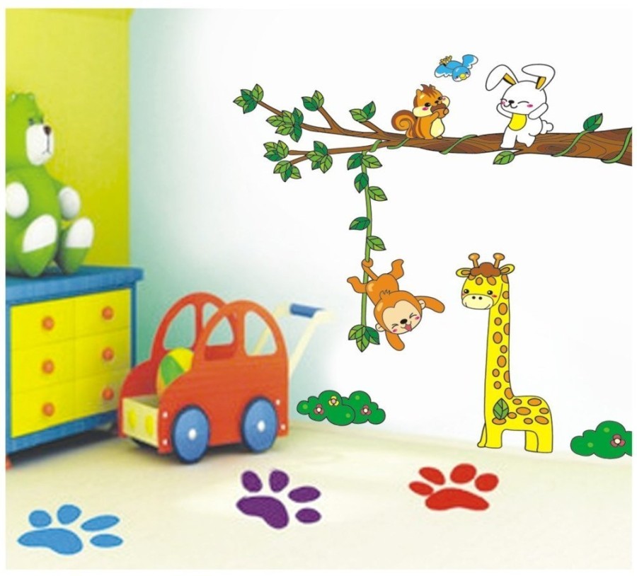 XY8012 FOREST ANIMAL MINI KIDS ANAK STIKER DINDING 50X70 WALLSTICKER