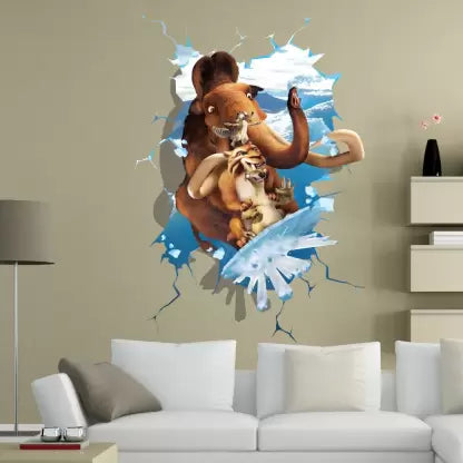 Cartoon Ice Age 3D Wall Decals, Children's Room Nursery Removable Wall Stickers ay9254