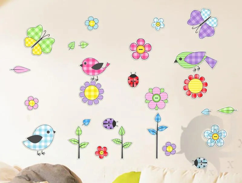 cute animal wall sticker, removable, transparent, children's room wall sticker