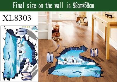 XL8303 SNOW N PINGUIN 3D wallsticker wall sticker stiker dinding