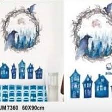 JM7360 Halloween Ghost Bird Creative Decoration Background Wall Sticker - Multi-A