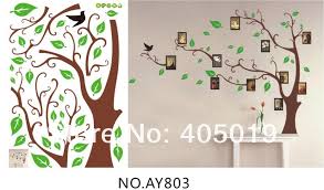 DIY transparent PVC wall stickers AY803A brown tree photo series of three generations of wall stickers wall stickers