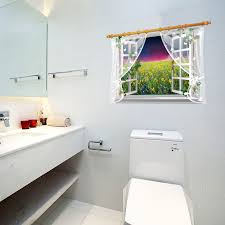 SK9020D 3D Wall Sticker Beautiful Flower Sea Wall Stickers Sunset View Vinyl Decals for Family Rooms