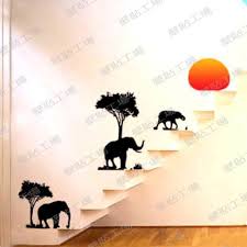 Elephants Family Tree Forest Sun Newest Creative Home Decal Wall Stickers