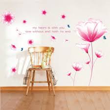 Decal painting, Korean wall decal pink crystal flower AY9184