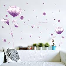 Xl 8190 The flower purple in wall stick wind romance warmth bedroom sitting room sofa TV setting adornment can remove wall sticker