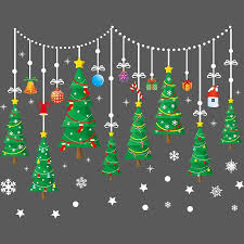 XH-6255 Christmas Tree Glass Door Pendant Window