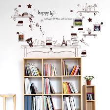 sk9031 Just For You Cartoon Desk Photo Frame Kids Bedroom Wall Sticker Cute Bear And Stars DIY Quote Happy Life Art Decal