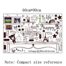 sk9031 Just For You Cartoon Desk Photo Frame Kids Bedroom Wall Sticker Cute Bear And Stars DIY Quote Happy Life Art Decal