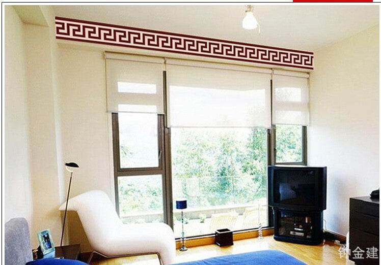 1 set Removable PVC Decals Classic Pattern Skirting Line Wall Stickers For Glass Door Decoration AY9010B