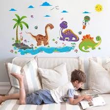 Cartoon animal dinosaur stickers children's room Sk9125