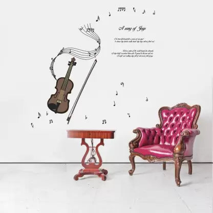 Violin wall stickers Musical decoration music musician minstrel decoration kids room decoration AY7180