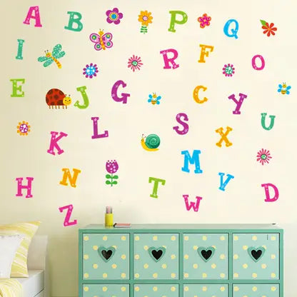 Ampire 150 cm Wall Stickers Colourful Alphabets for Kids Room Decor Self Adhesive Sticker (Pack of 1)