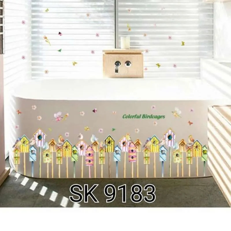 WALL STIKER 60X90 SK9183 COLORFUL BIRDCAGES WALSTIKER WALLSTICKER