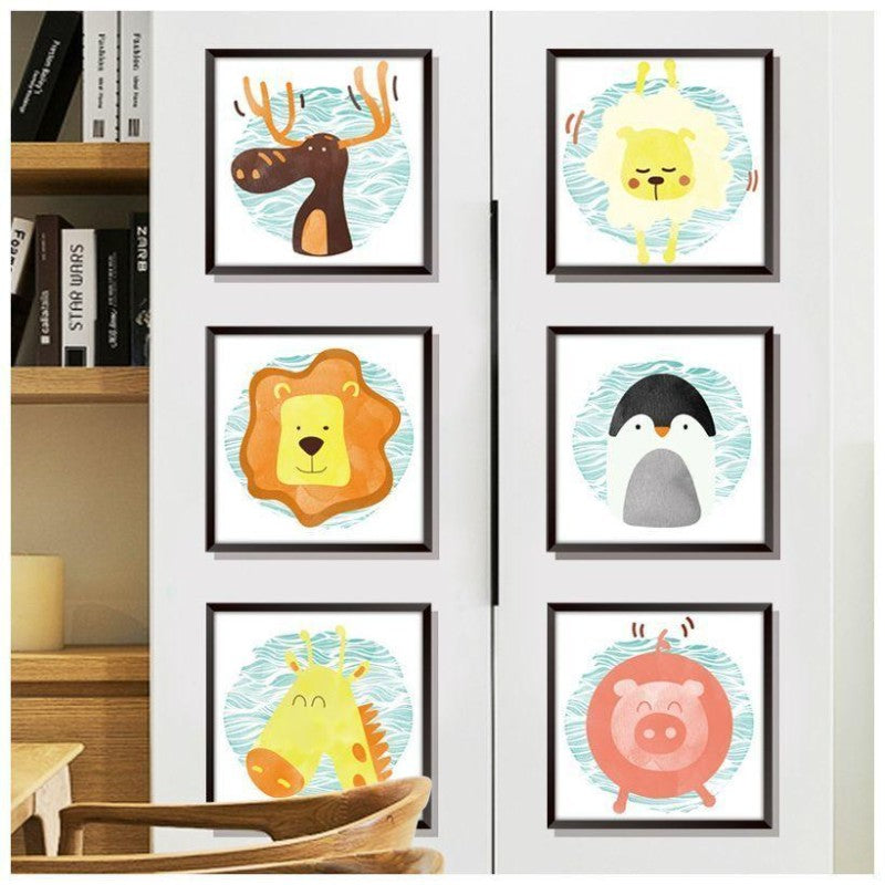 3D Kids Room Bedroom Living Room Painting Lion Giraffe Others Animals Wall Stickers