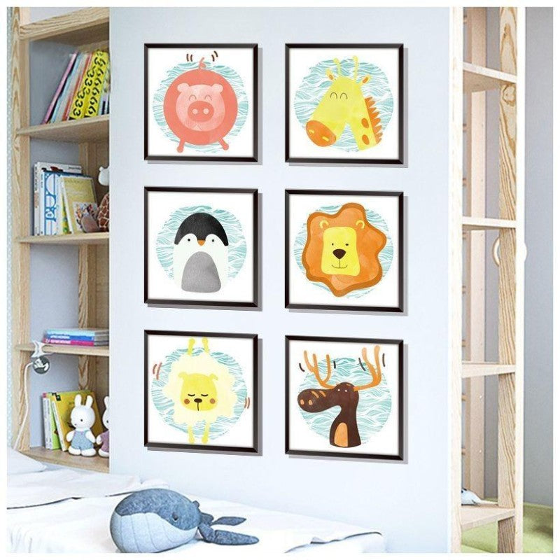 3D Kids Room Bedroom Living Room Painting Lion Giraffe Others Animals Wall Stickers