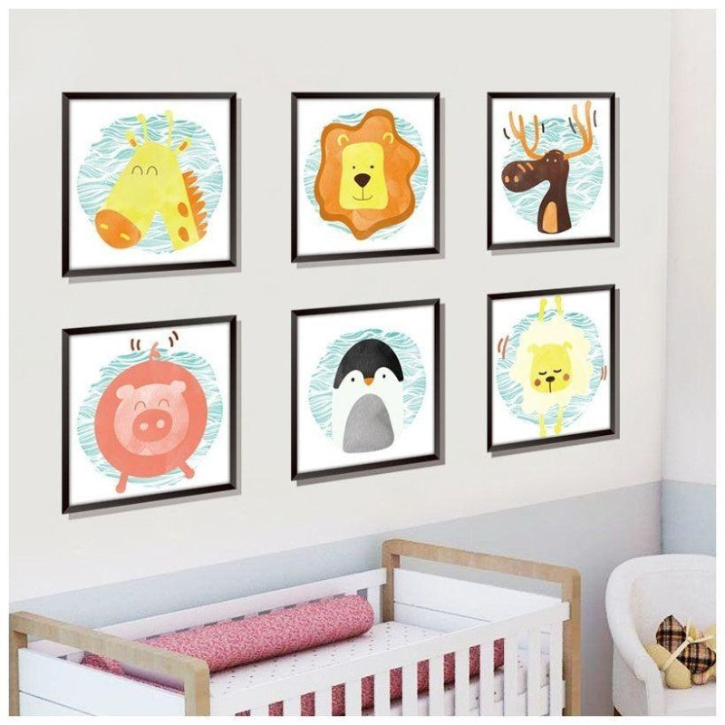 3D Kids Room Bedroom Living Room Painting Lion Giraffe Others Animals Wall Stickers
