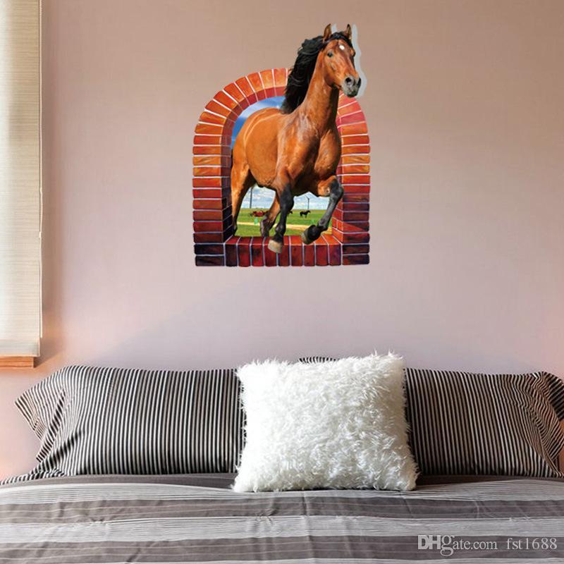 3D Horse animals Background Wall Sticker for Living Room SK9074