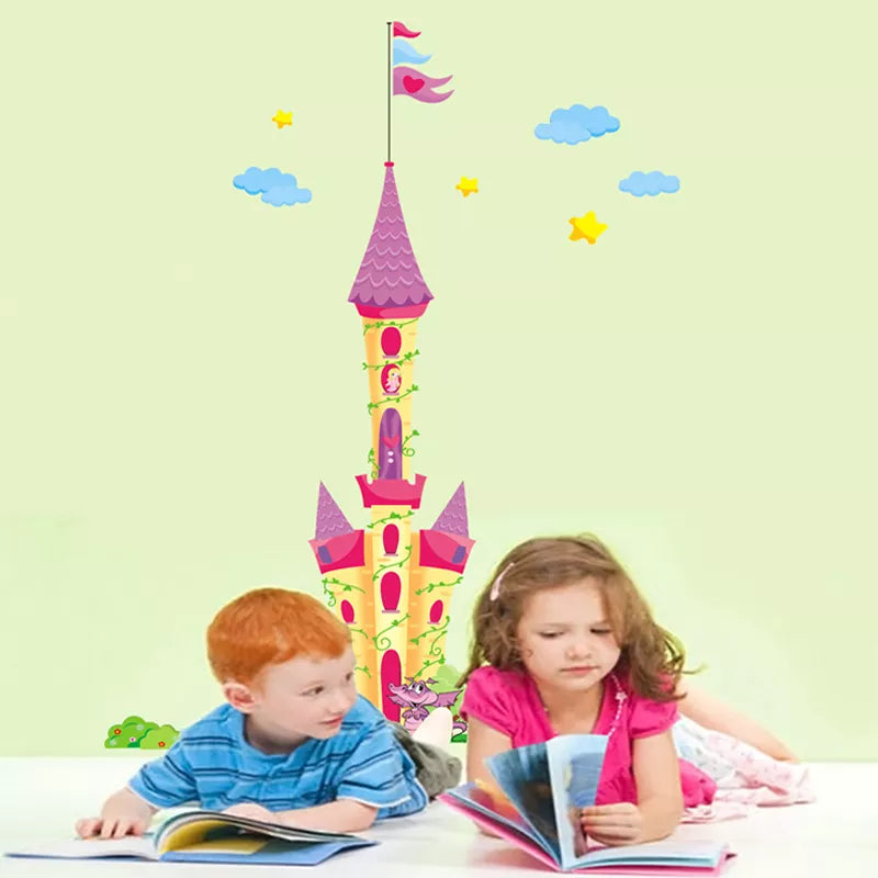 New Huge Princess Castle Wall Decal Removable Sticker Home Decor Kid's Bedroom Ay1916a
