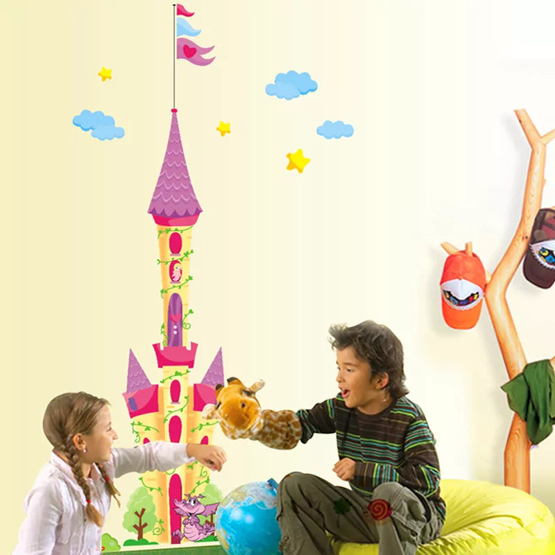 New Huge Princess Castle Wall Decal Removable Sticker Home Decor Kid's Bedroom Ay1916a