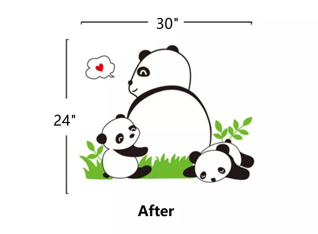 Jm8317 Panda Happy baby Pattern Removable Wall Stickers Decal Kids Home Decor USA