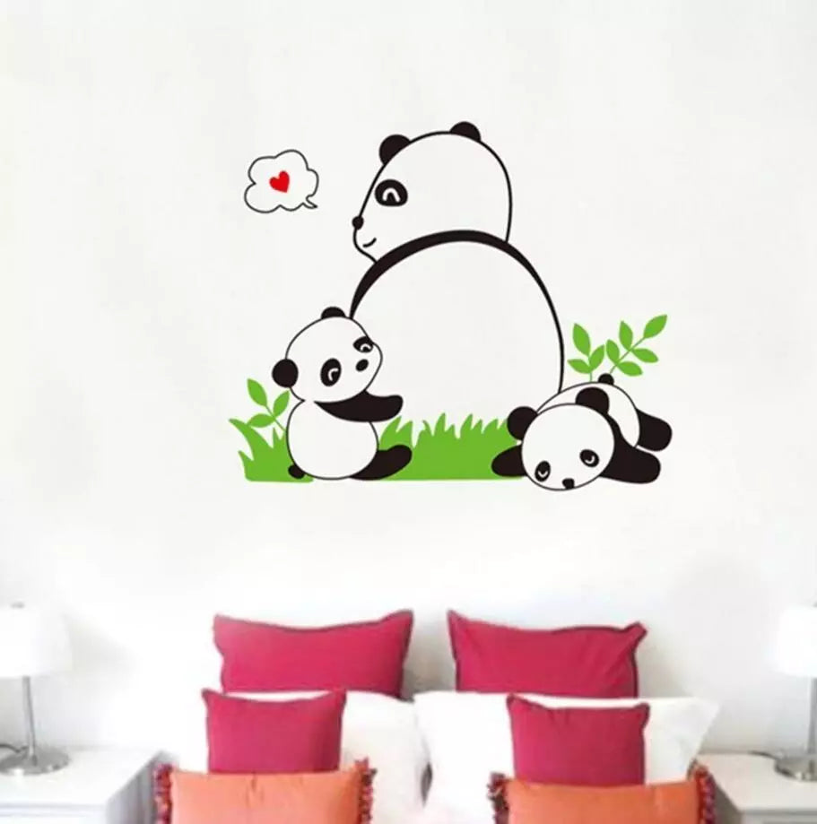 Jm8317 Panda Happy baby Pattern Removable Wall Stickers Decal Kids Home Decor USA