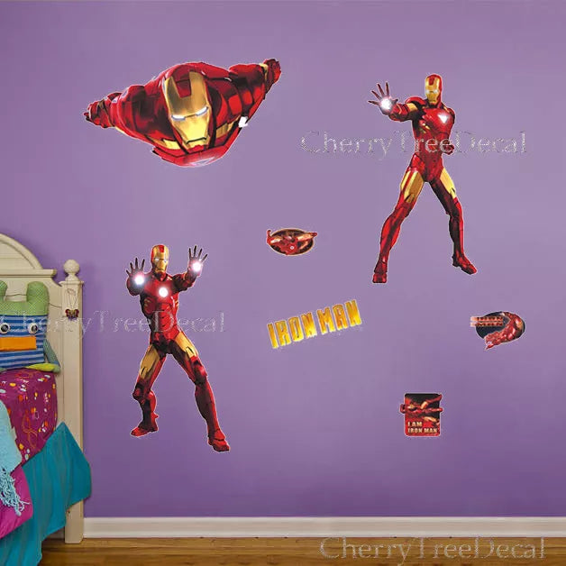 Huge IRON MAN Wall Stickers Childrens Boys BDecaledroom Super Hero Dcor Papere