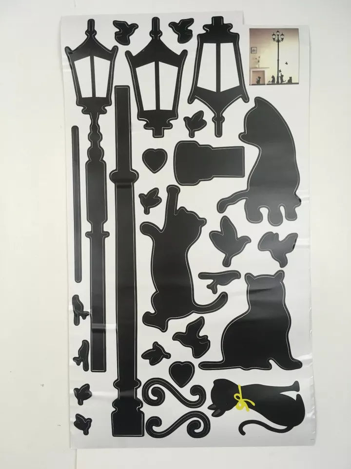 Cat Decals Removable Sticker Decoration Wall Decal Cats Kitten Generic PVC Cat Print Home Living Room Self Adhesive Wall Sticker LD833 Size: 30x60