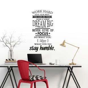 Inspirational Wall Stickers Office Room Decoration Never Give Up Work Dreams Inspirational Quotes Wall Stickers 78X40Cm