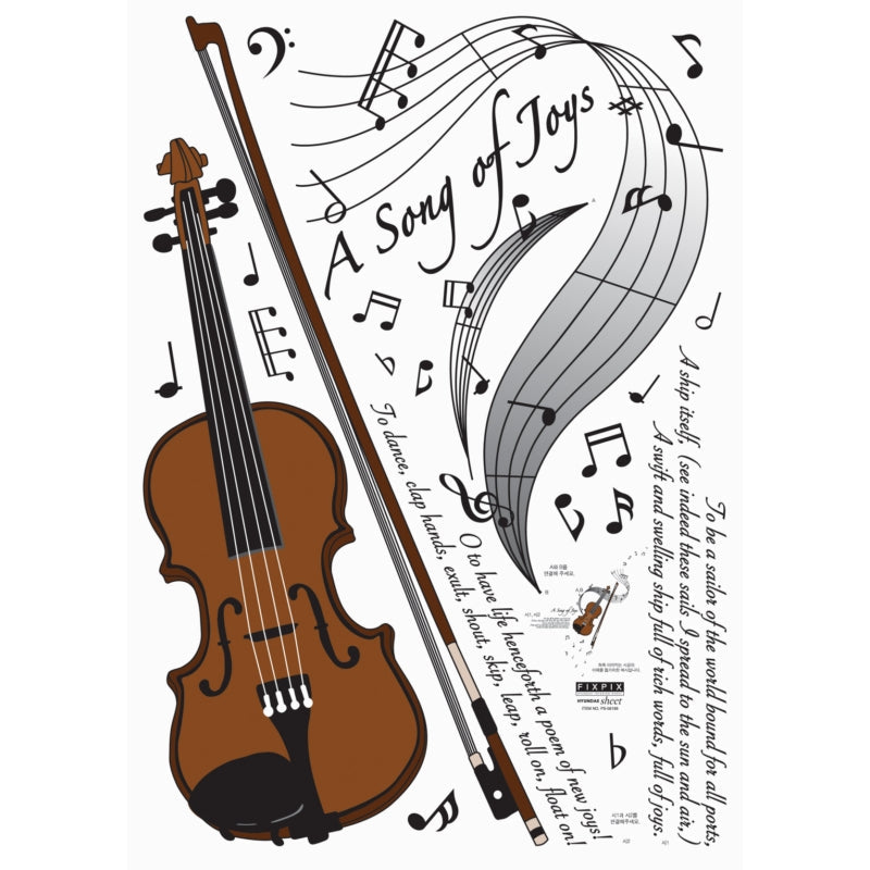 oga music guitar violin wall stickers wallpaper music treble clef music symbol DM69-0008