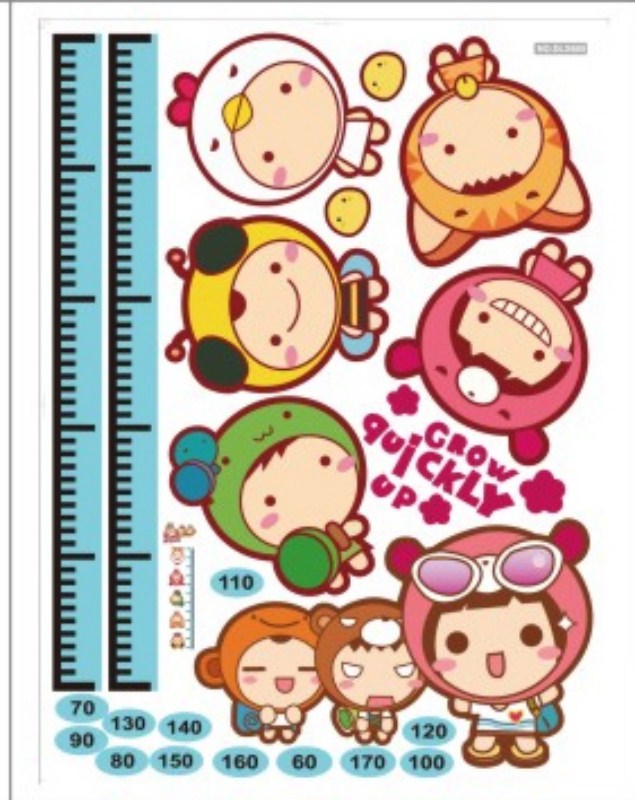 AM025 Ketsicart Home Removable Cartoon Height Chart Measure Decal Wall Sticker DIY