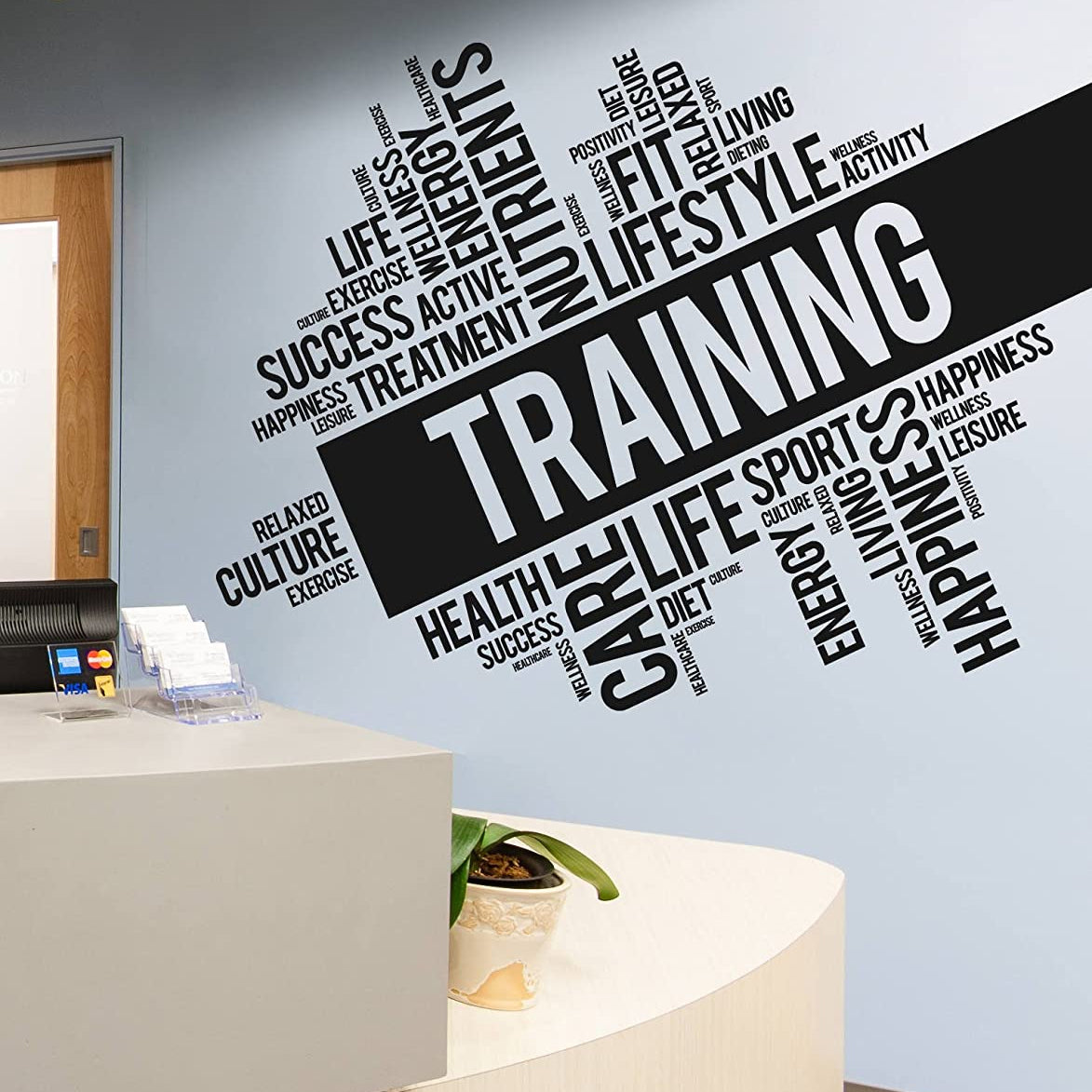 Training Fitness Wall Decals, Training Inspirational Words Quote Wall Sticker, Motivation Interior Decor Art Mural Fit Lifestyle Decal