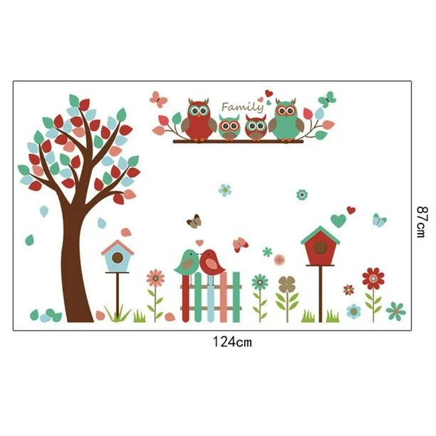 WALL STICKER POHON OWL BIRD BURUNG ANAK KIDS STIKER DINDING SK9162 di opagallery | Tokopedia