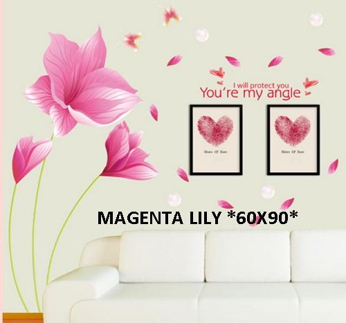 xl8133 Pink orchid flower wall stickers living room sofa tv background wall stickers romantic bedroom bedside marriage room klimts