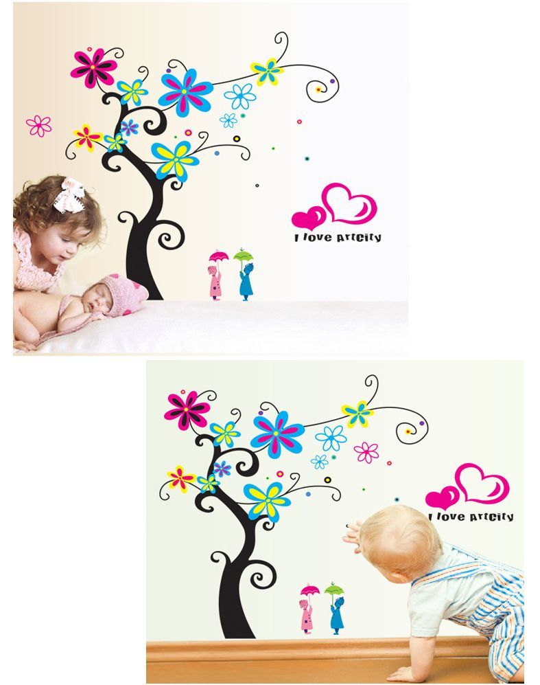 Ascent Decals Colorful Tree Wall Sticker for Kids Room