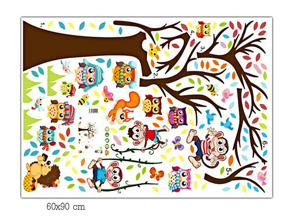 xl8192 Tree Wall Sticker For Kids Bedroom Cartoon Plane Diy Window Decor Poster Home Decorative Plant Mural Art Wallpapaer