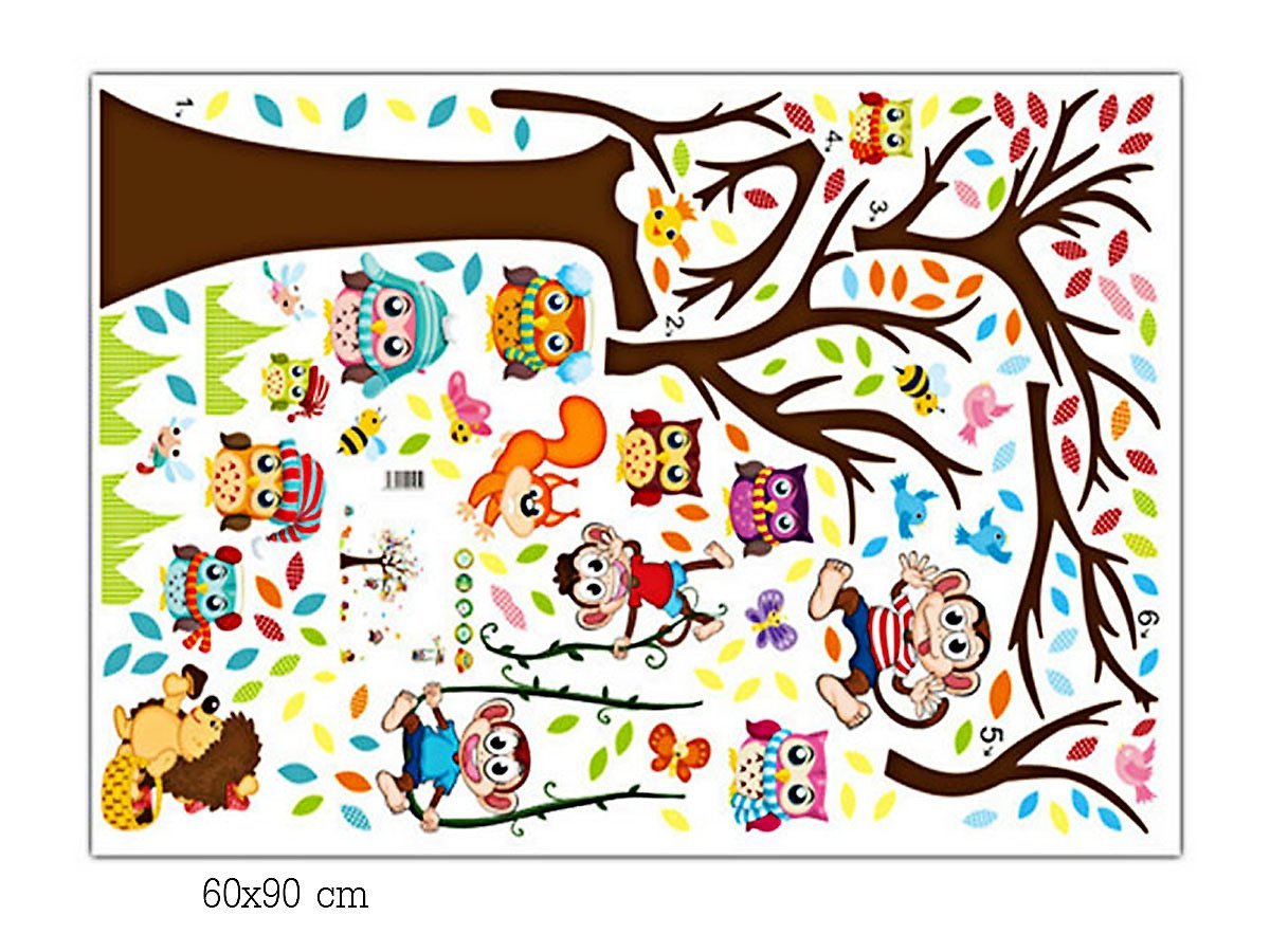 xl8192 Tree Wall Sticker For Kids Bedroom Cartoon Plane Diy Window Decor Poster Home Decorative Plant Mural Art Wallpapaer