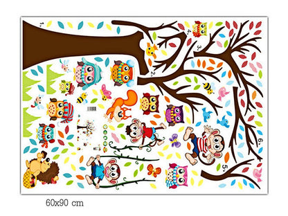 xl8192 Tree Wall Sticker For Kids Bedroom Cartoon Plane Diy Window Decor Poster Home Decorative Plant Mural Art Wallpapaer