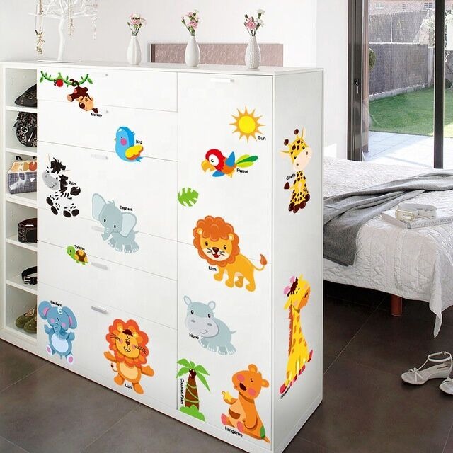 SAMHEZ SK9267 CUTE ANIMAL WITH NAME 60X90 WALLSTICKER STIKER DINDING WALLPAPER WALSTICKER
