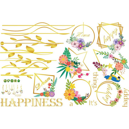 SK9351 Flower Hanging Basket Living Room Bedroom Background Decorative Wall Sticker