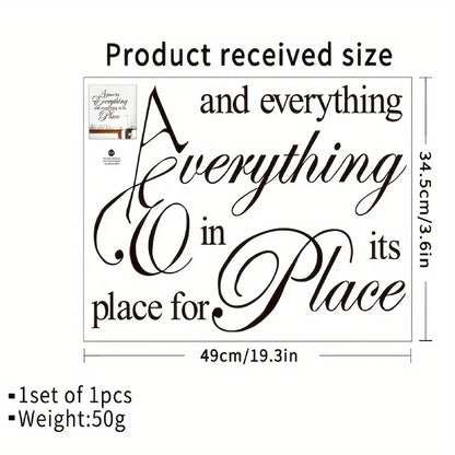 1pc Inspirational Wall Stickers, Motivational Wall Decals, Peel And Stick Vinyl Wall Quotes Stickers, Removable Positive Saying Word Decal For Bedroom Office School Classroom