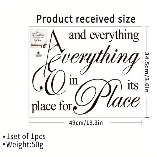 1pc Inspirational Wall Stickers, Motivational Wall Decals, Peel And Stick Vinyl Wall Quotes Stickers, Removable Positive Saying Word Decal For Bedroom Office School Classroom
