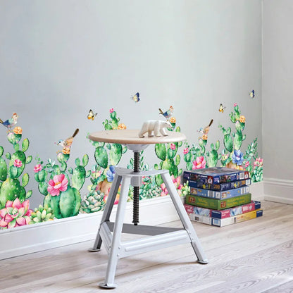 Green Cactus Wall Stickers Art Flower Home Decor