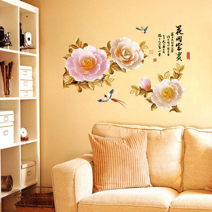 Sk9298 Peony Chinese Style Wall Sticker