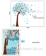 Asmi Collections Wall Stickers Blue Tree and Flowers AY9026B