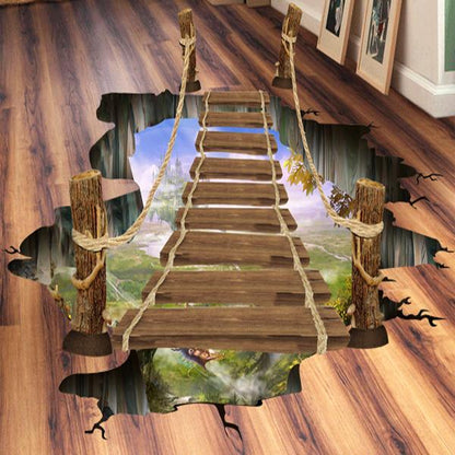 Cheap Wall Stickers 60X90 Xl8129 Wood Bridge Floor Walstiker Wallsticker Guaranteed Ori