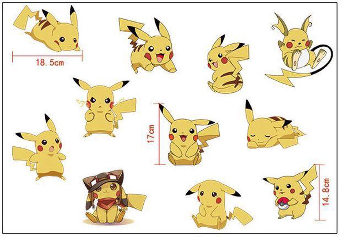 Pokemon Pikachu Wall Stickers