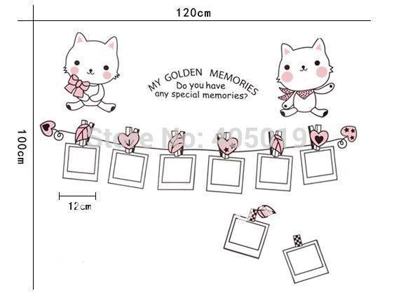 JM7103 Photo Frame Wall Stickers Home Decor Cute Decals Quotes Kids DIY Adesivo de Parede Removable Mixable